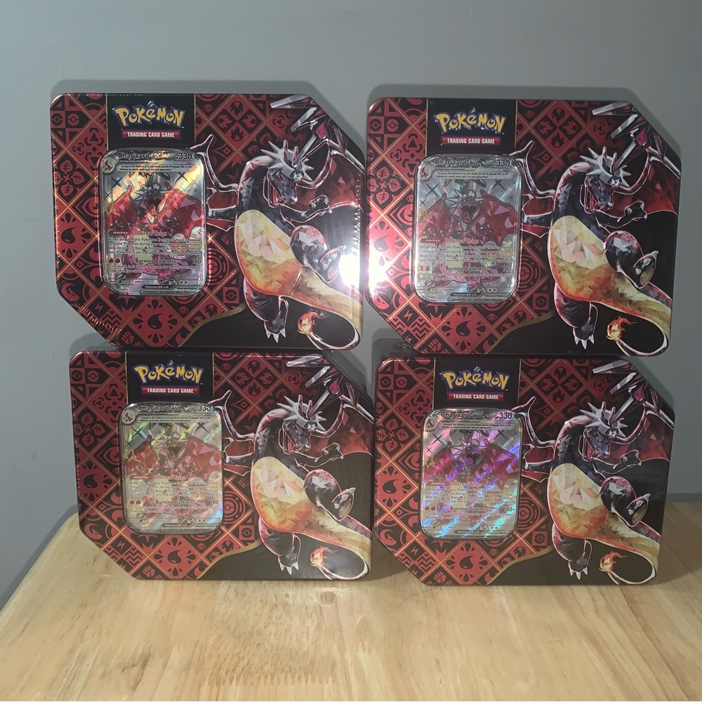 Pokémon Paldean Fates Tin (Charizard ex) x 4